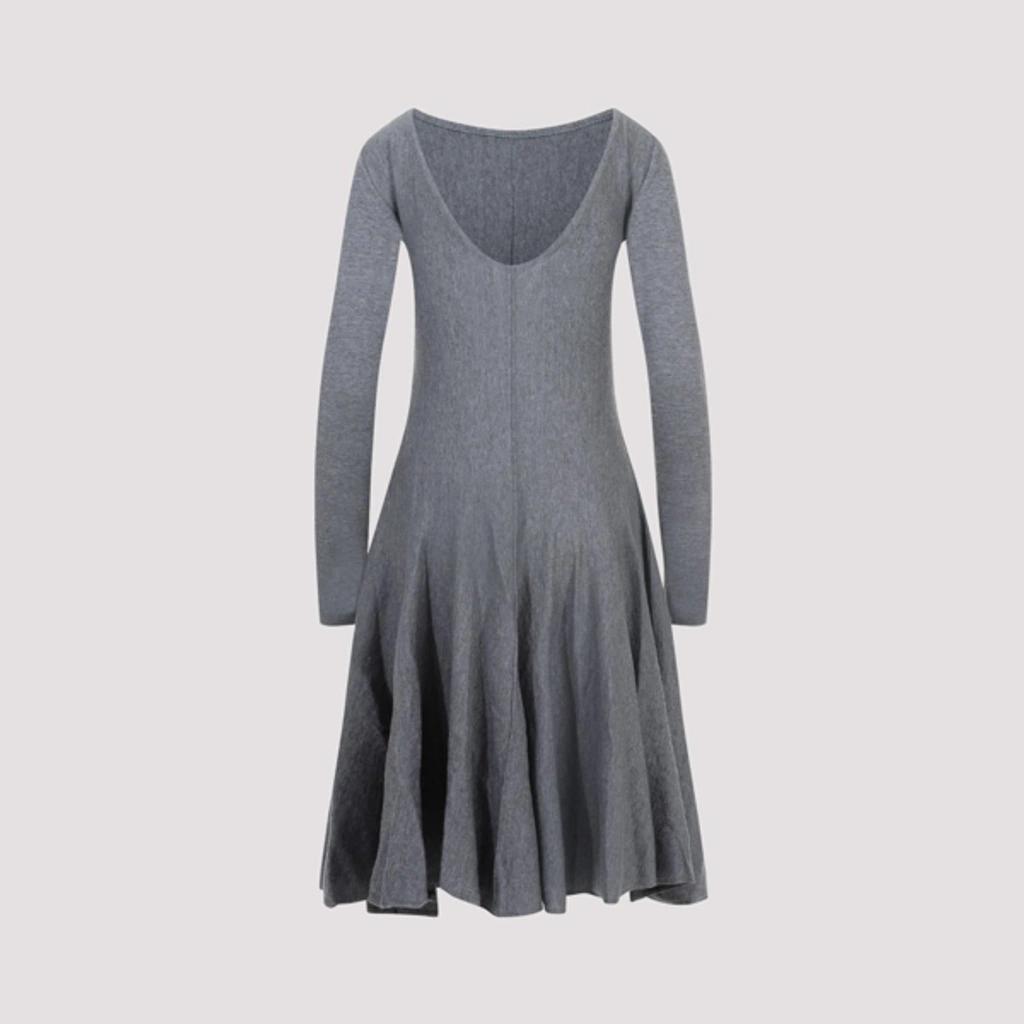 Dany Long Sleeve Wool Midi Dress In Grey Product Image