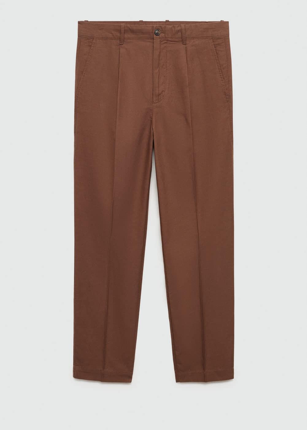 Mango Mens Cotton Lyocell Pleated Pants Product Image