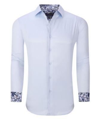 Mens Solid Slim Fit Wrinkle Free Stretch Dress Shirt Product Image