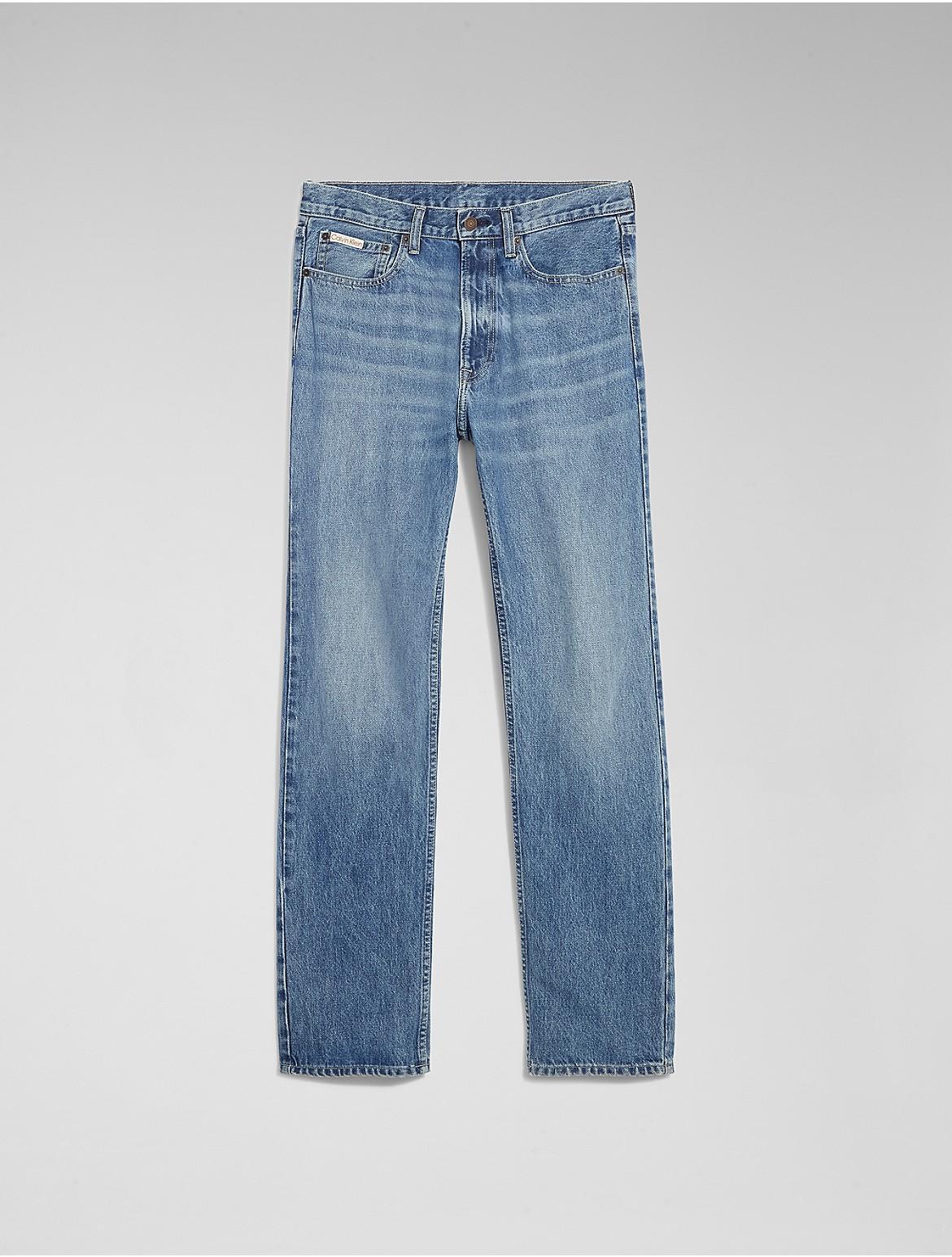 Calvin Klein Mens Standard Straight Fit Jeans - Blue - 32W x 32L Product Image