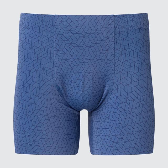 Mens Airism Ultra Seamless Boxer Briefs Blue Small UNIQLO US Product Image