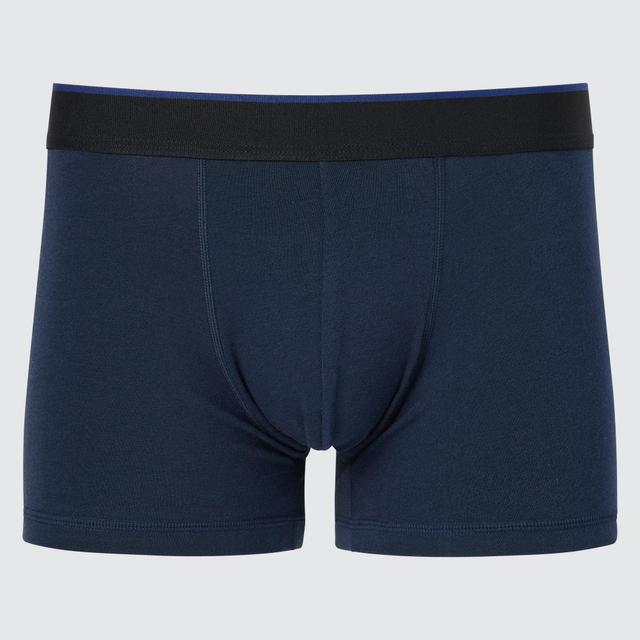 Mens Low-Rise Cotton Boxer Briefs with Deodorizing Navy 2XL UNIQLO US Product Image