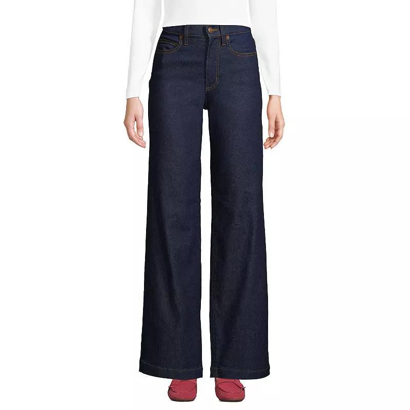 Womens Lands End High-Rise Wide Leg Jeans Product Image