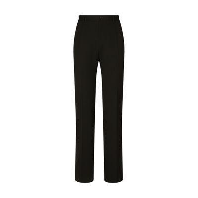 Flared Wool Trousers In Black Product Image