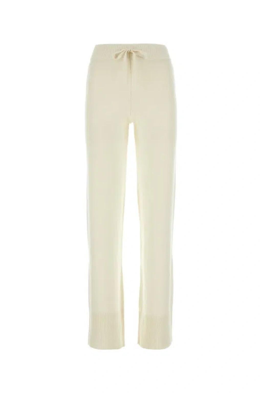 Drawstring Straight Leg Pants In White Product Image