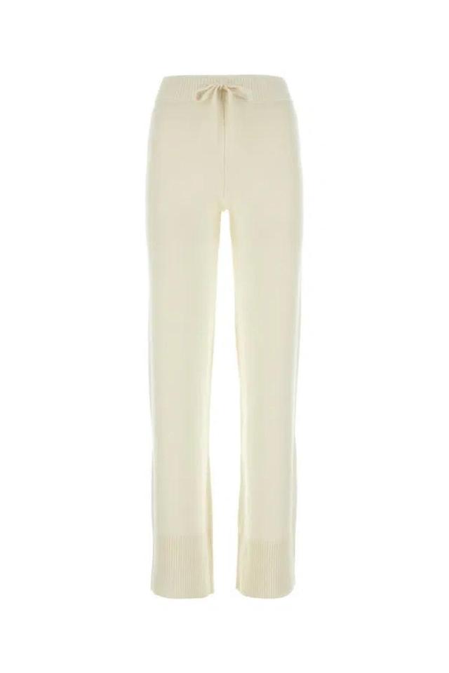 Drawstring Straight Leg Pants In White Product Image