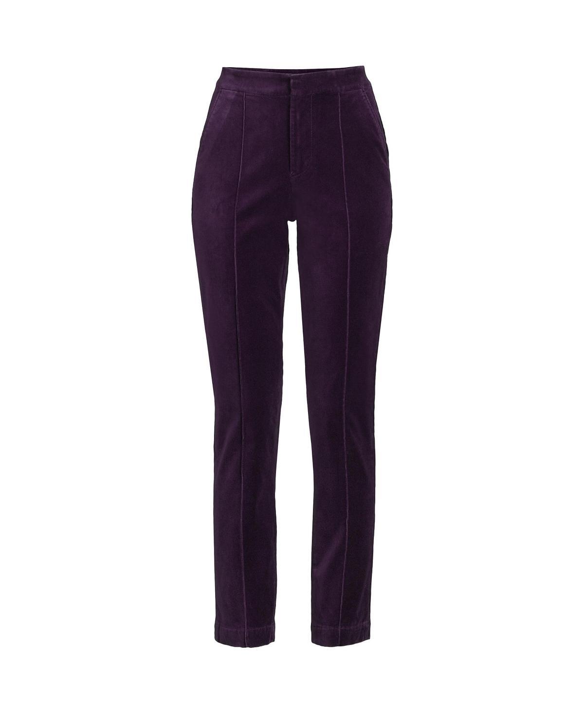 Plus Size Lands End Velvet High-Rise Pintuck Pencil Ankle Pants, Womens Product Image