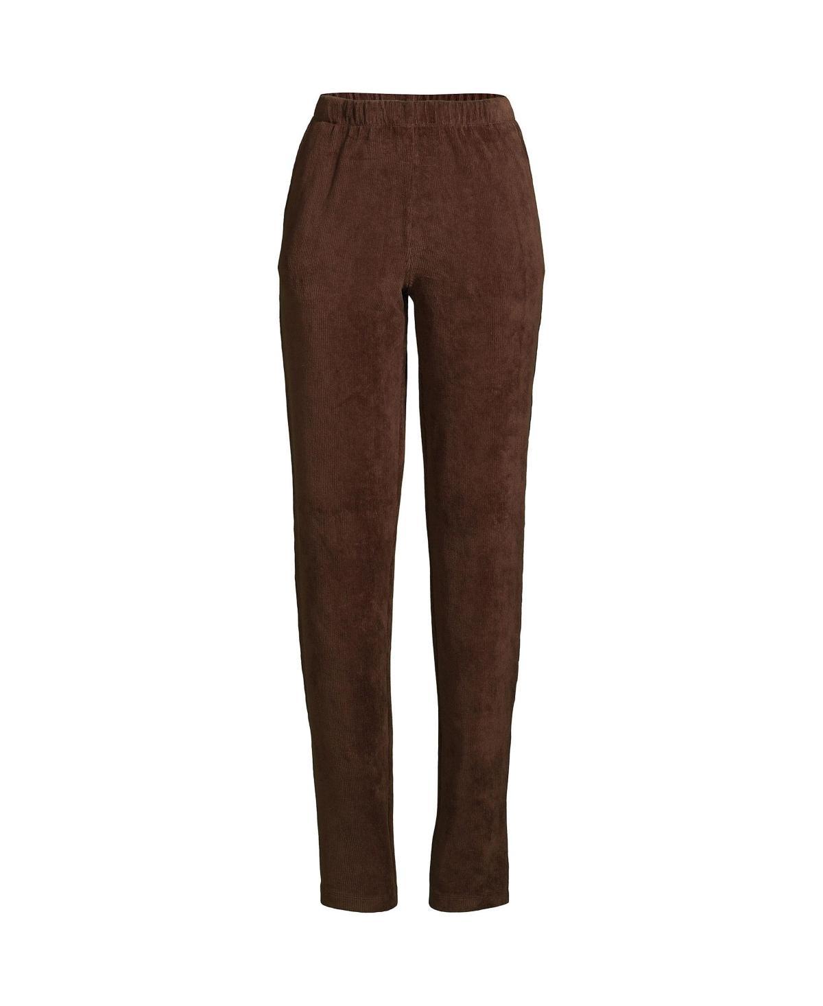 Womens Lands End Sport High Rise Corduroy Pull-On Pants Rich Brown Product Image