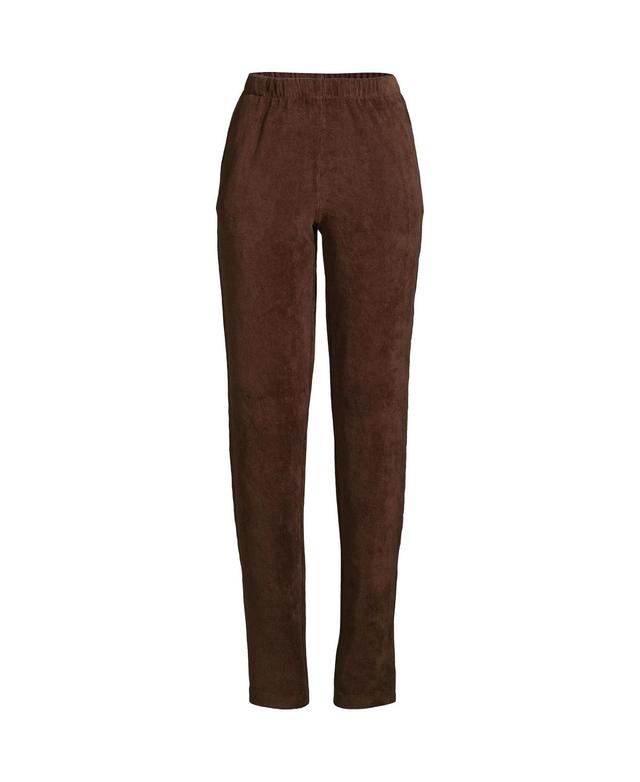 Lands End Womens Petite Sport Knit High Rise Corduroy Elastic Waist Pants Product Image