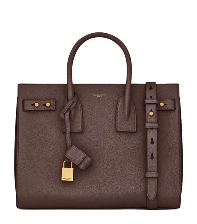 Sac De Jour Small Leather Tote Bag In Brown Product Image