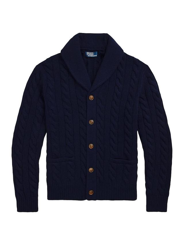 Mens Wool & Cashmere Cable Cardigan Product Image