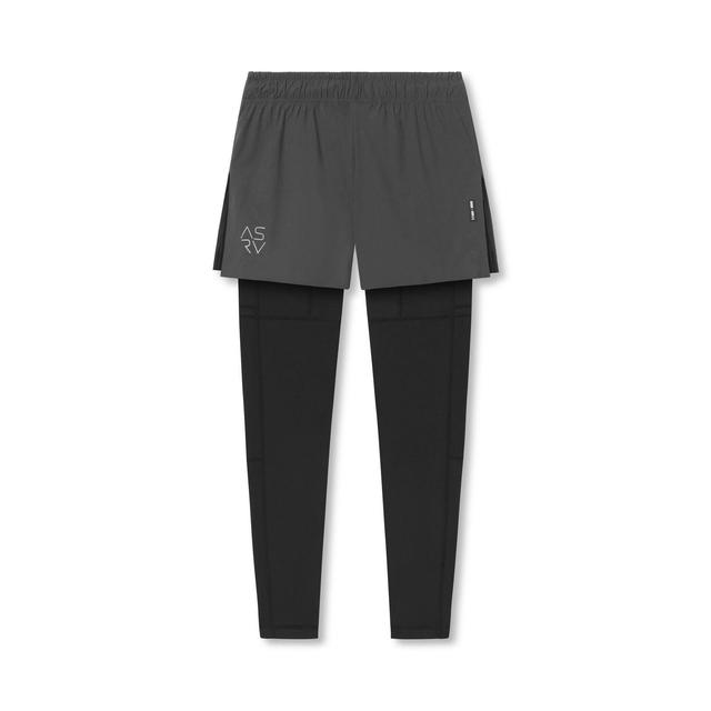 0911. Tetra-Lite™ 2-in-1 High Split Legging Short - Space Grey "Cyber"/Black Product Image