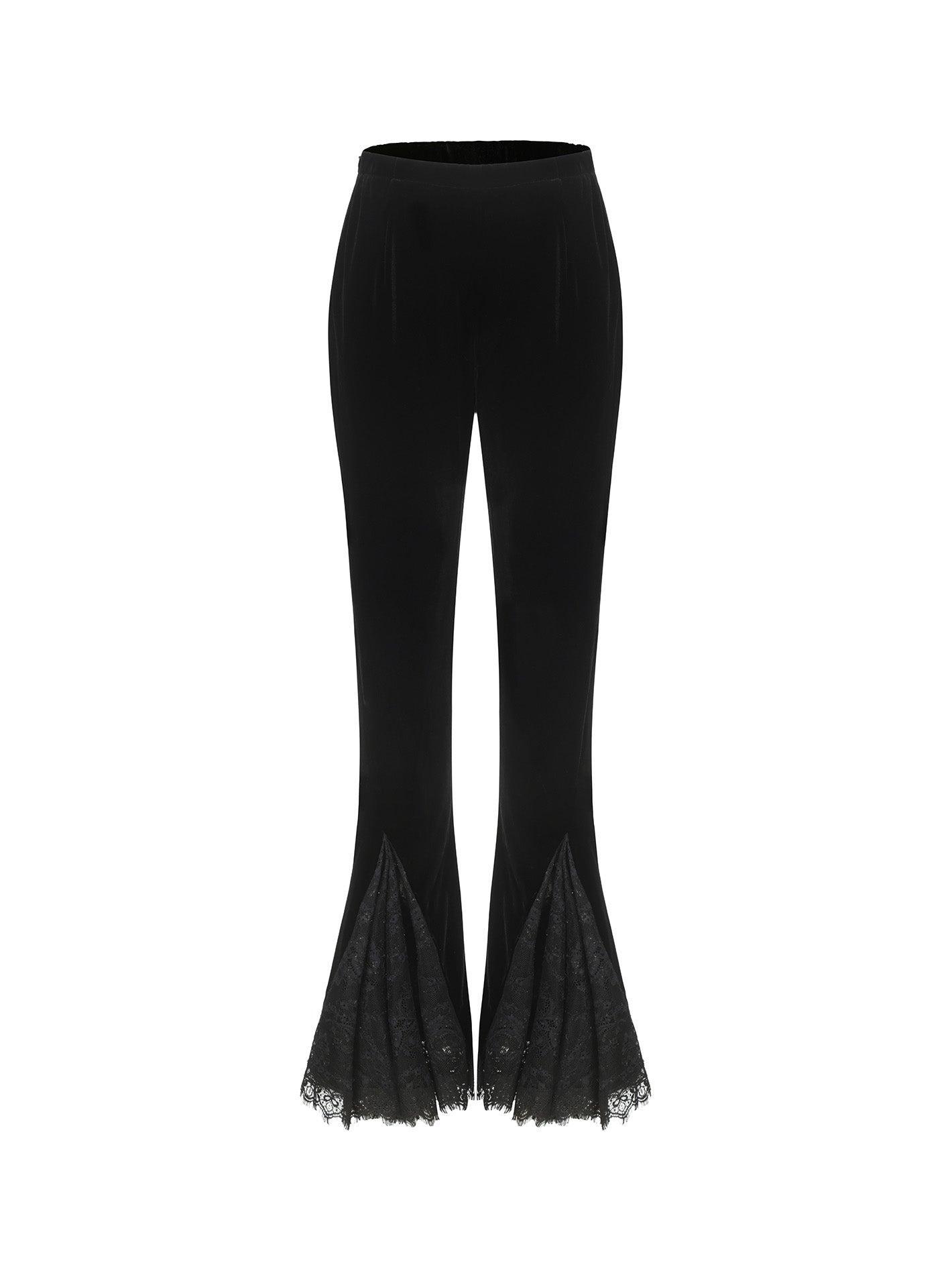 Daphne Velvet Pants (Black) Product Image