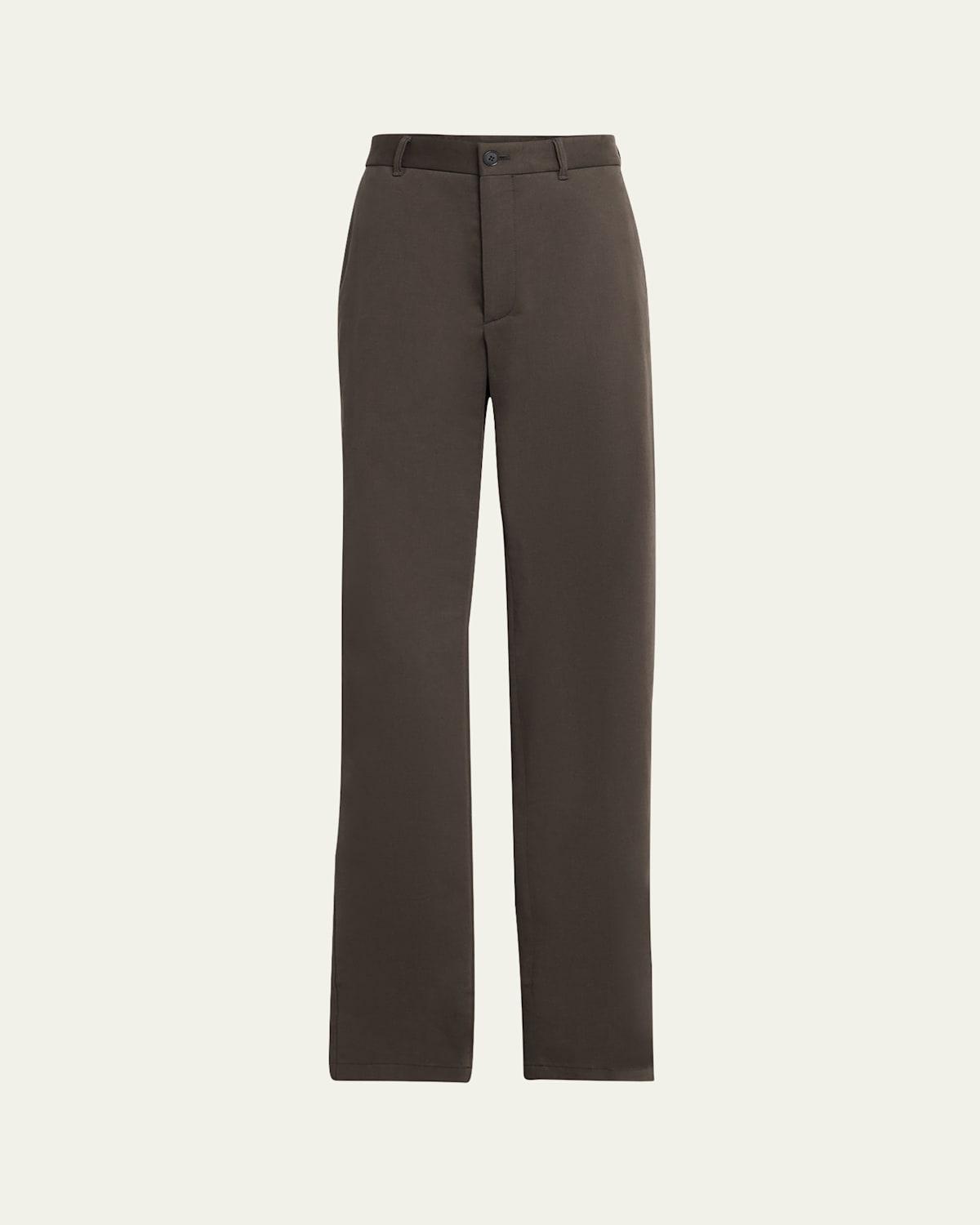 Mens Gabardine Straight-Leg Trousers Product Image