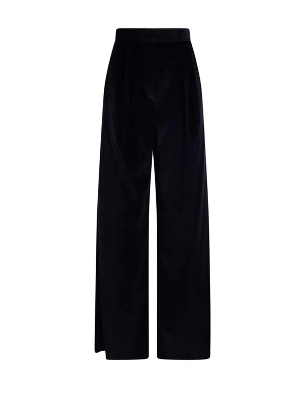 High Waist Wide Leg Trousers In Blue Product Image