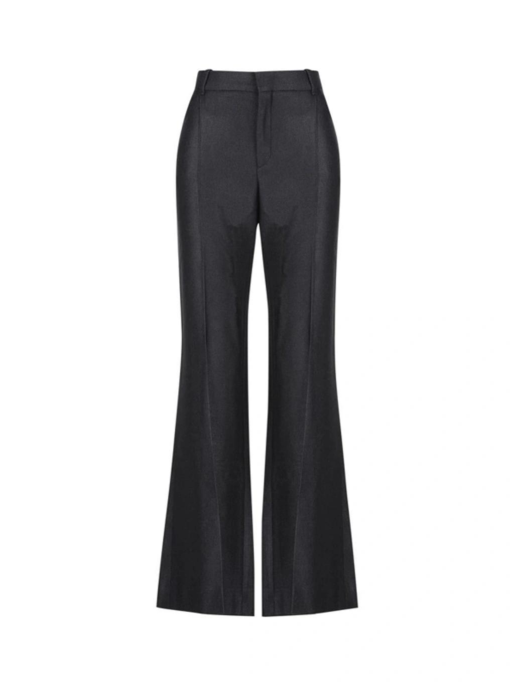 Solid High Waist Pleated Wide Leg Trousers Product Image