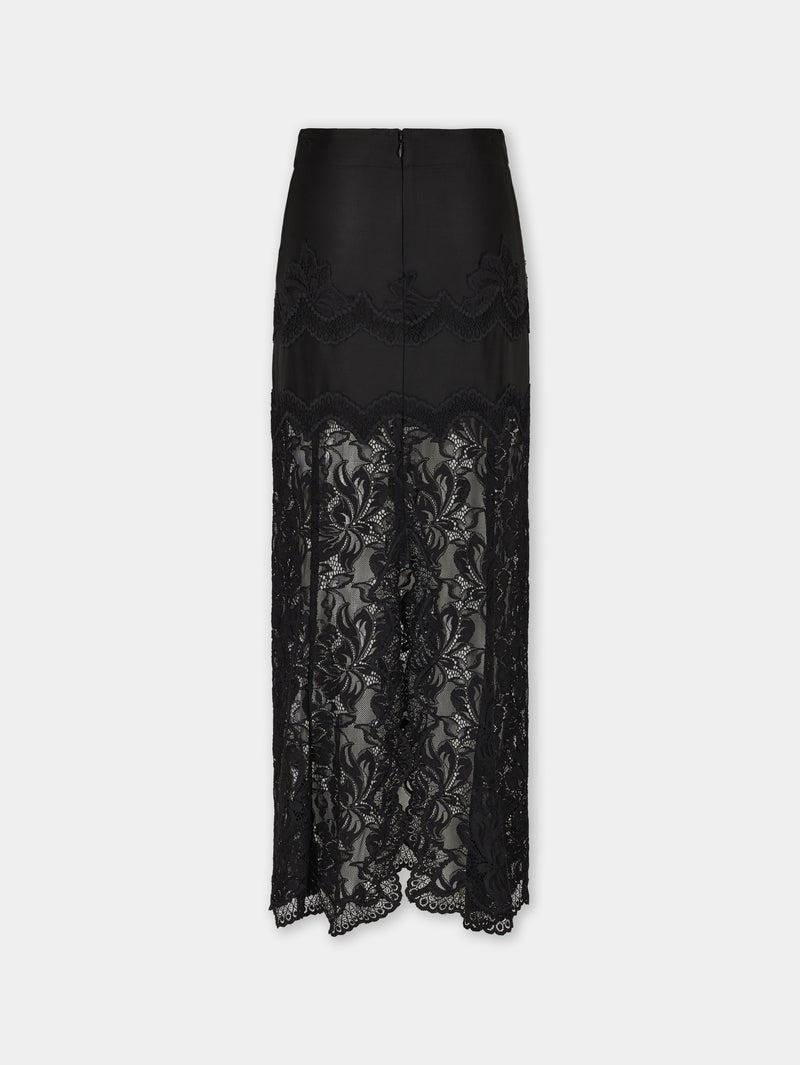 BLACK LONG SKIRT IN LACE Product Image