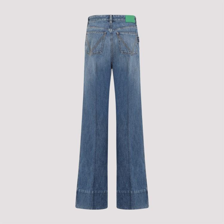 Wide Leg Denim Jeans In Blue Product Image