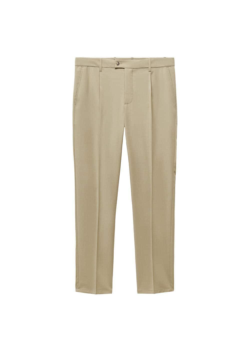 MANGO MAN - Pleat detail wool pants beigeMen Product Image