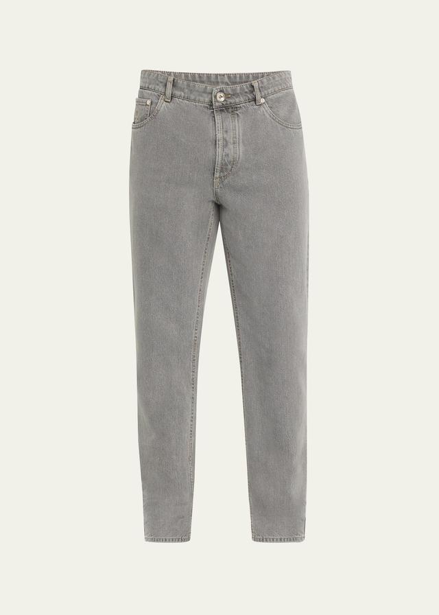 Mens Straight-Leg Gray Denim Jeans Product Image