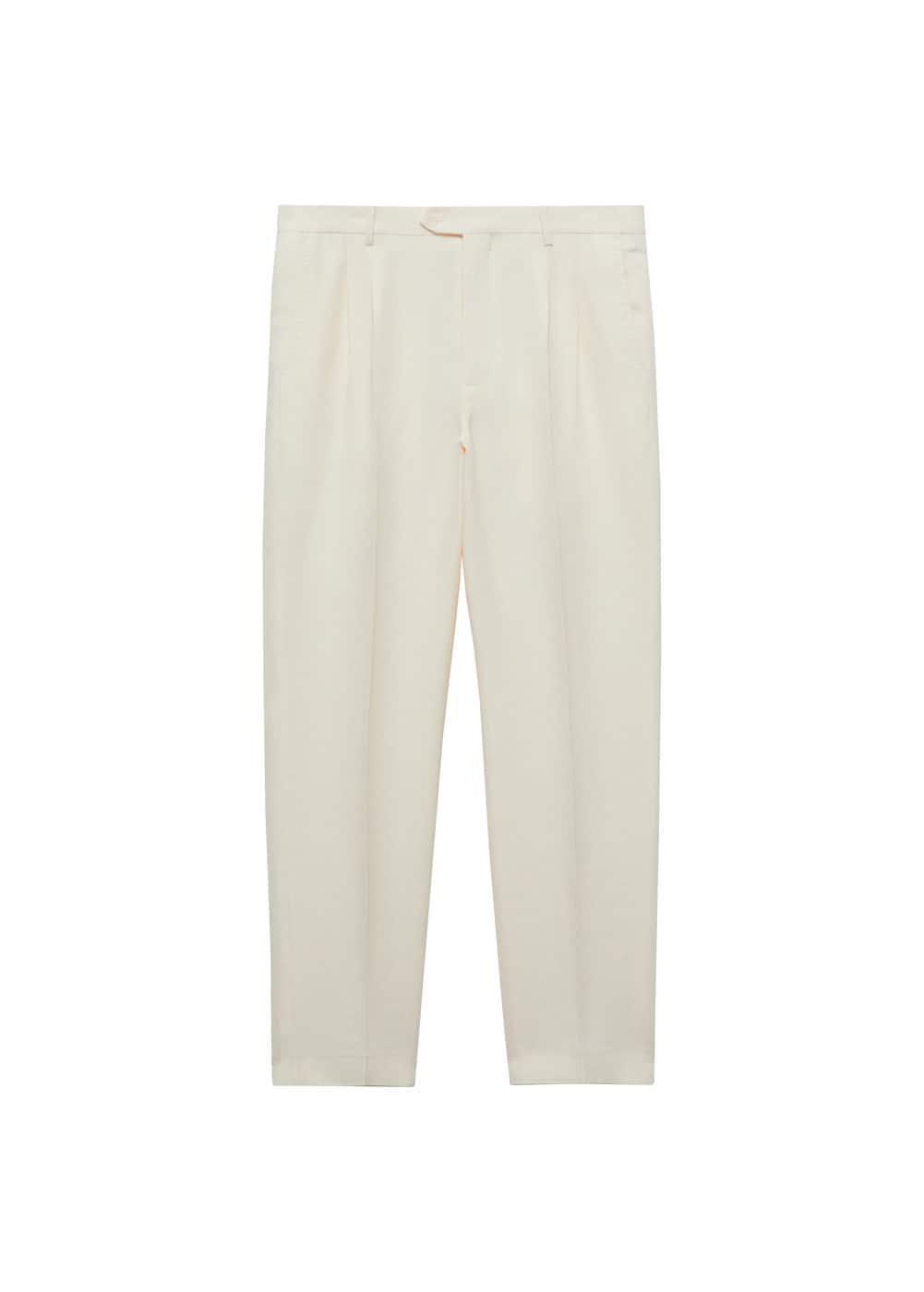 MANGO MAN - Linen pants slim fit darts ecruMen Product Image