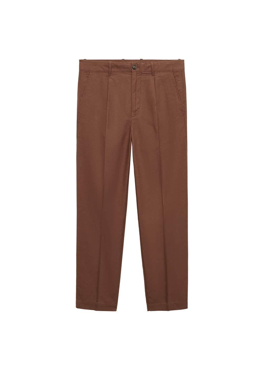 Mango Mens Cotton Lyocell Pleated Pants Product Image