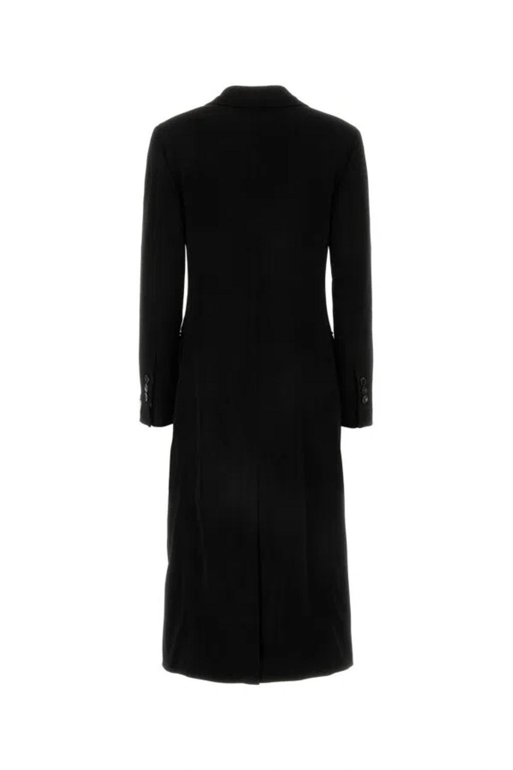 Women's Matt Fluid Viscose Jersey Coat in Black Product Image