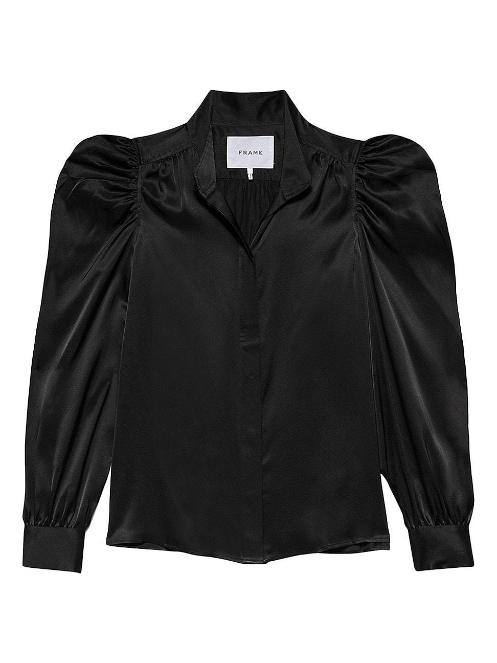 Womens Gillian Silk Puff-Sleeve Blouse Product Image