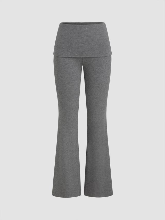 Jersey Low Rise Solid Flared Trousers Product Image