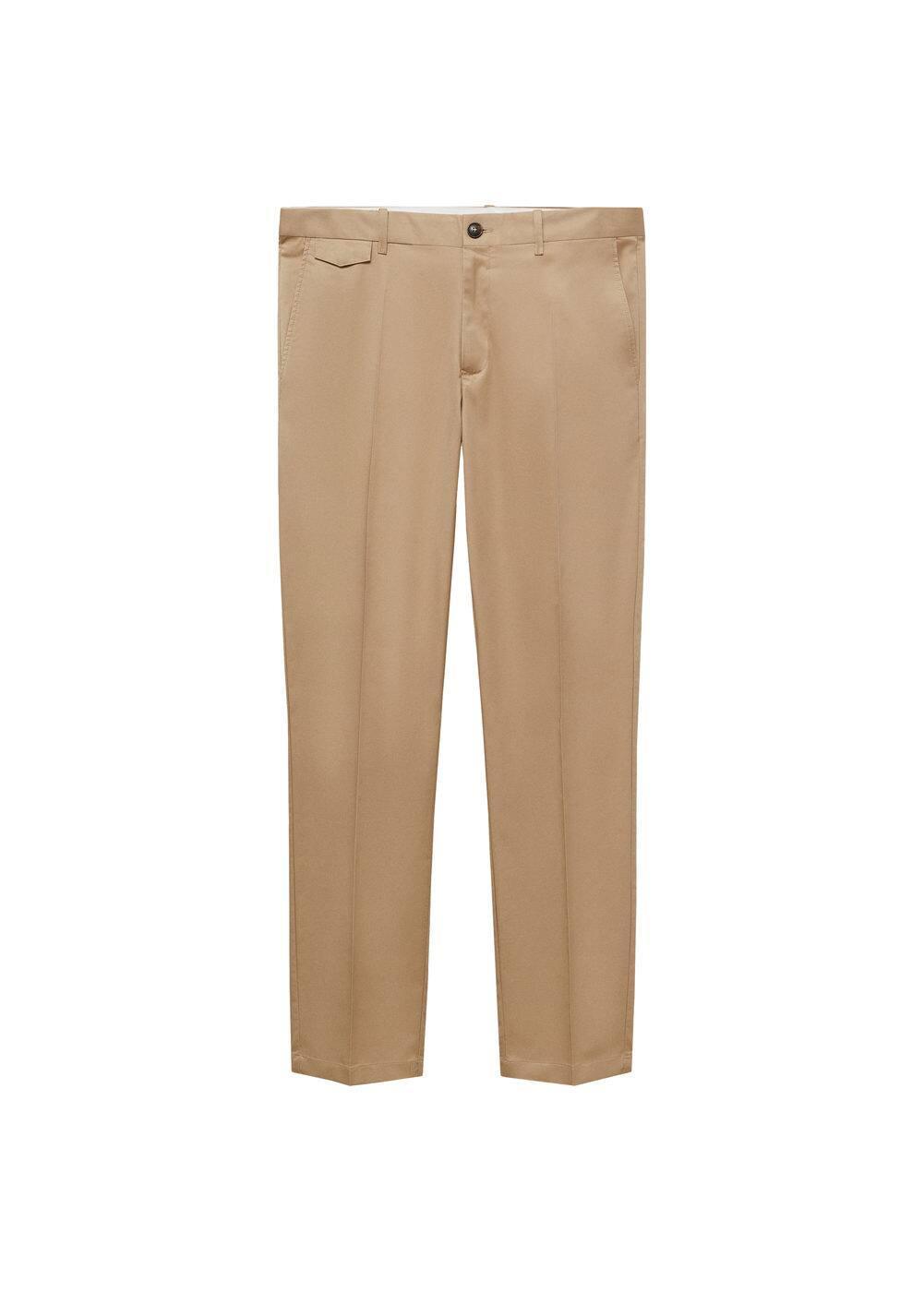 MANGO MAN - Regular fit structure cotton trousers beigeMen Product Image