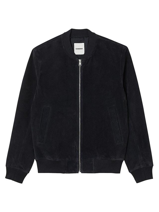 Sandro Monaco Suede Bomber Jacket - M - M - Male Product Image