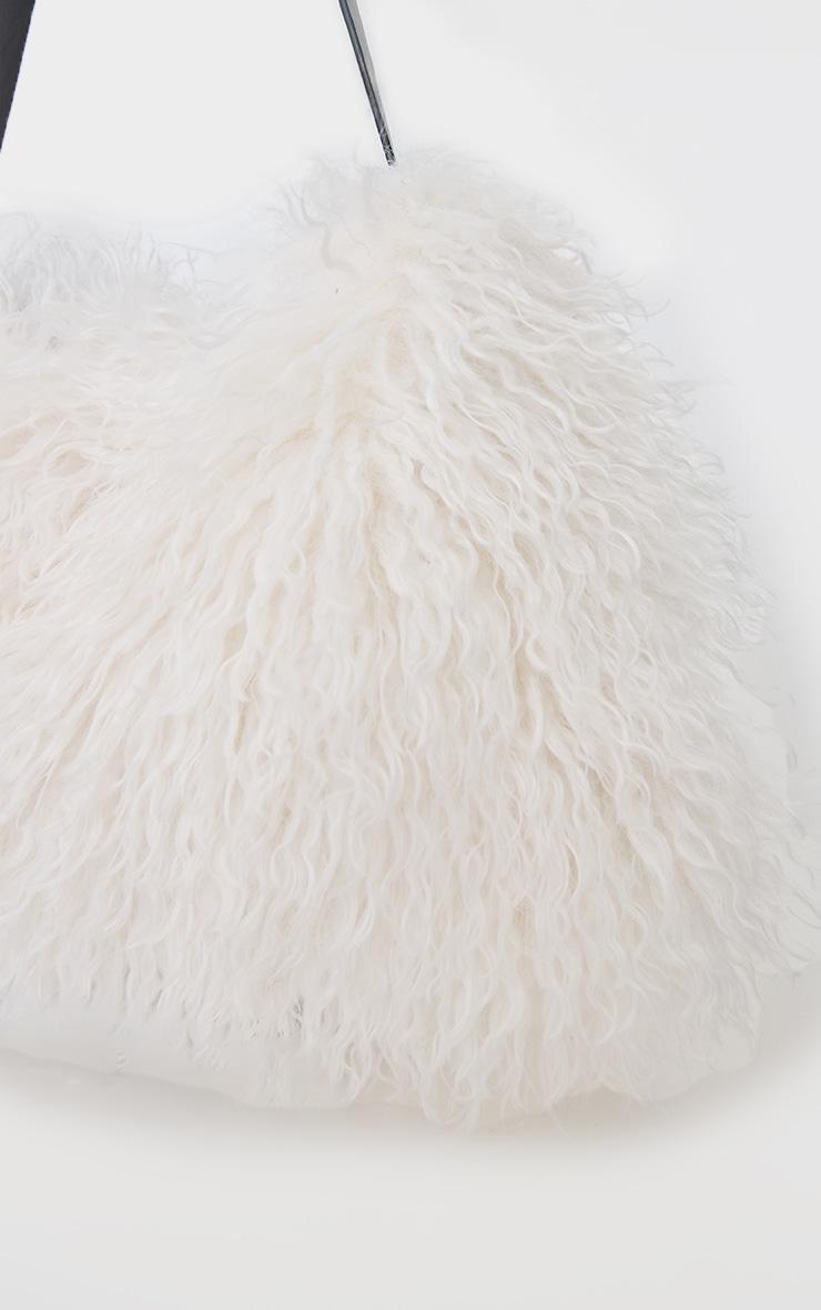  Cream Faux Fur Fluffy Shoulder Bag Product Image