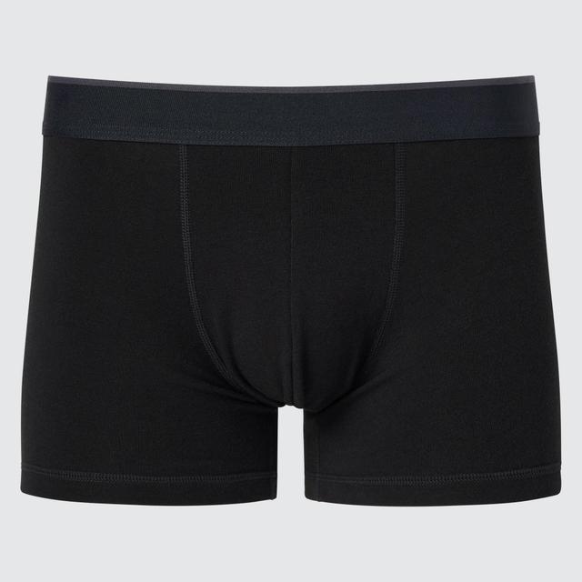 Mens Low-Rise Cotton Boxer Briefs with Deodorizing Black 3XL UNIQLO US Product Image