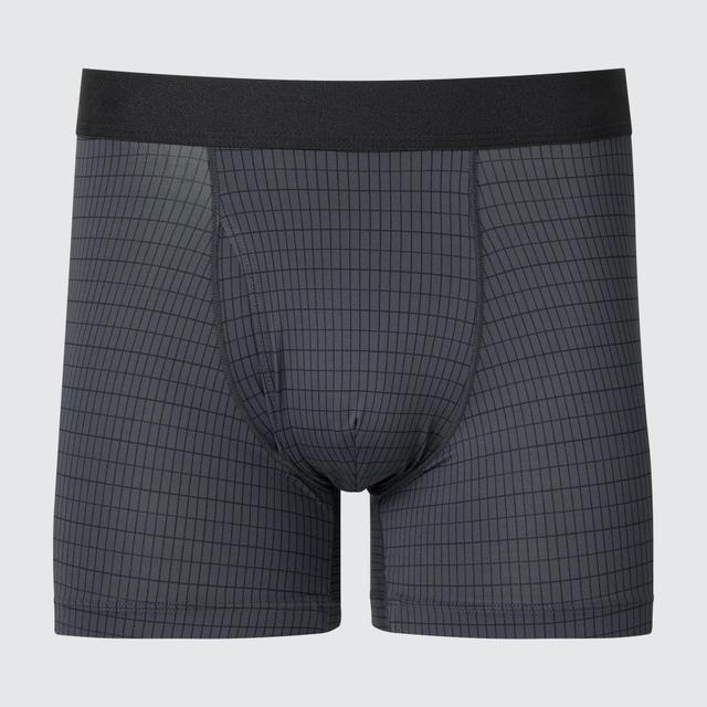 Mens Airism Boxer Briefs with Deodorizing Gray Small UNIQLO US Product Image