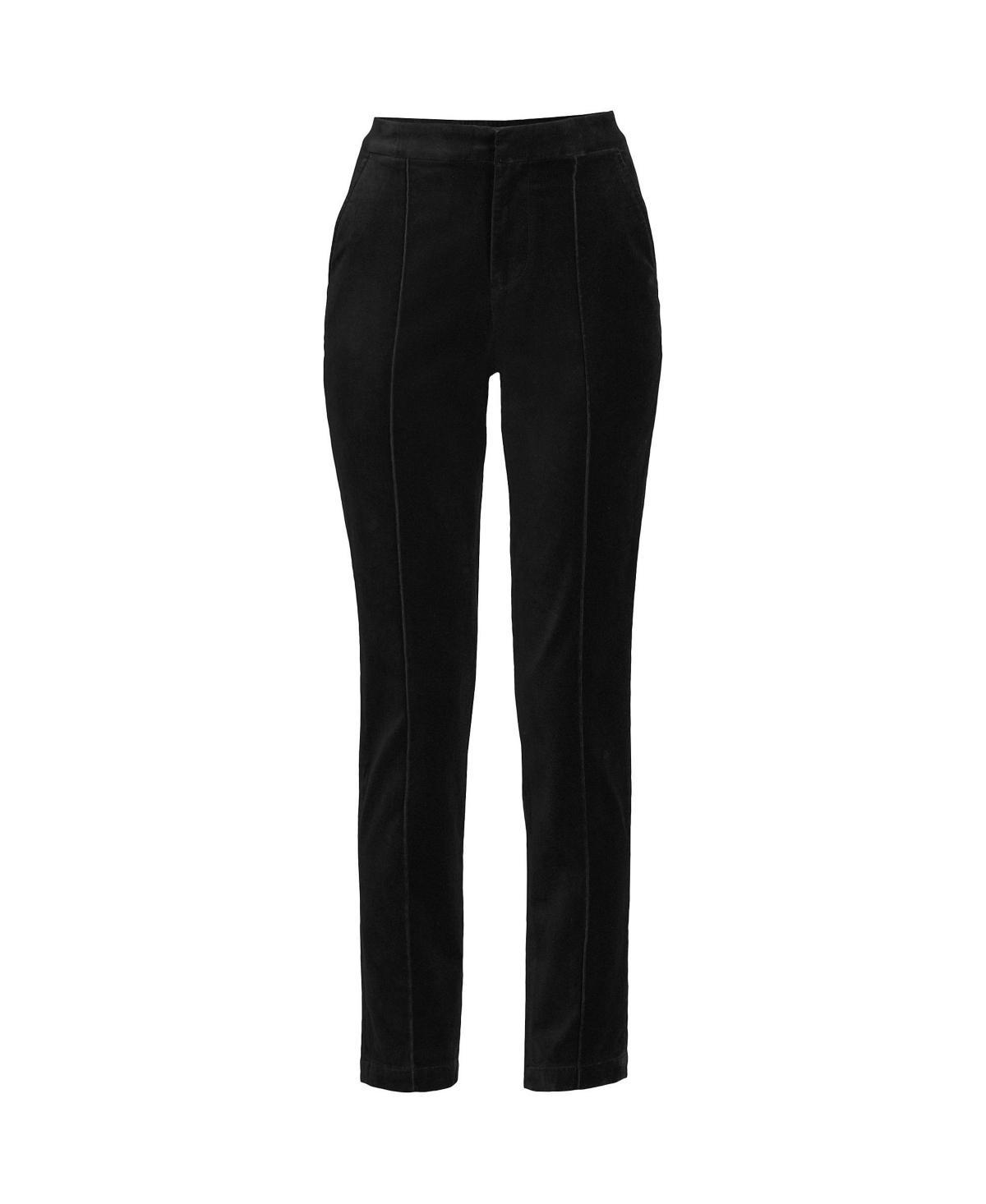 Lands End Womens Velvet High Rise Pin tuck Pencil Ankle Pants Product Image