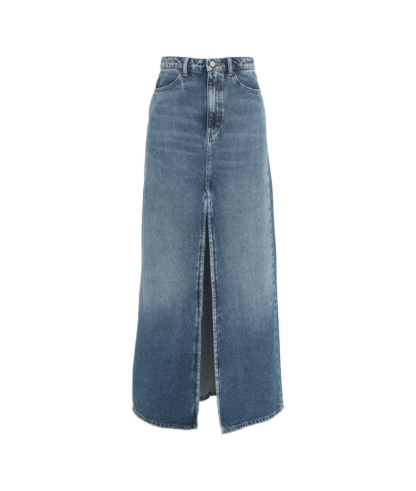 Maxi denim skirt with slit 'Lara' Product Image