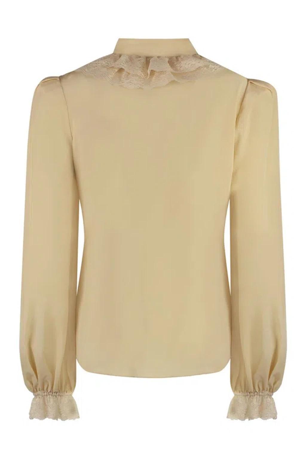 ZIMMERMANN Illustration Silk Blouse In Beige Product Image