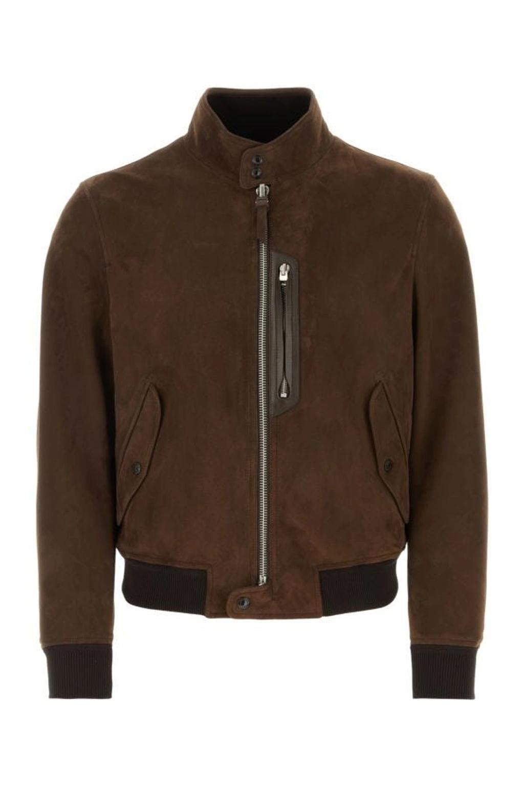 TOM FORD Harrington Light Suede Jacket In Brown product image