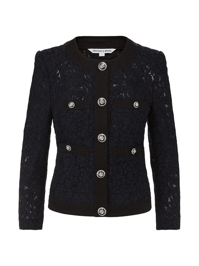 Womens Ferazia Lace Cotton-Blend Single-Breasted Jacket Product Image