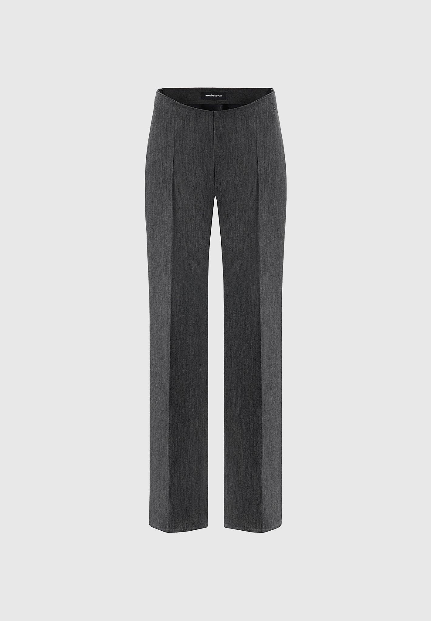 Curved Waist Tailored Trousers - Dark Grey Female Product Image