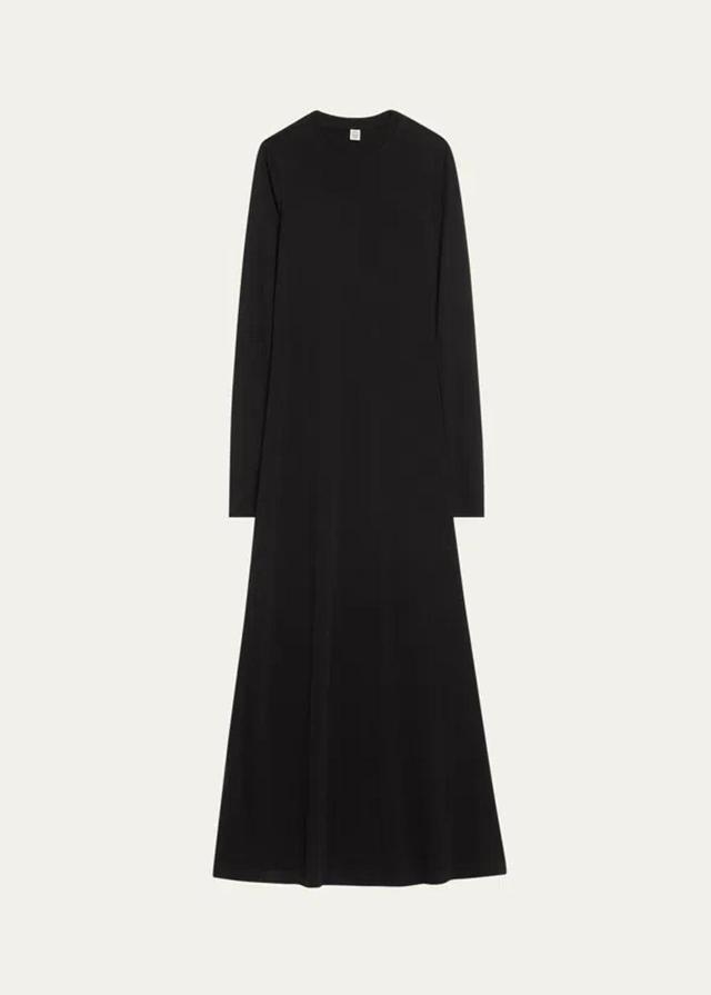 TOTÊME Long-sleeve Jersey Maxi Dress In Black Product Image