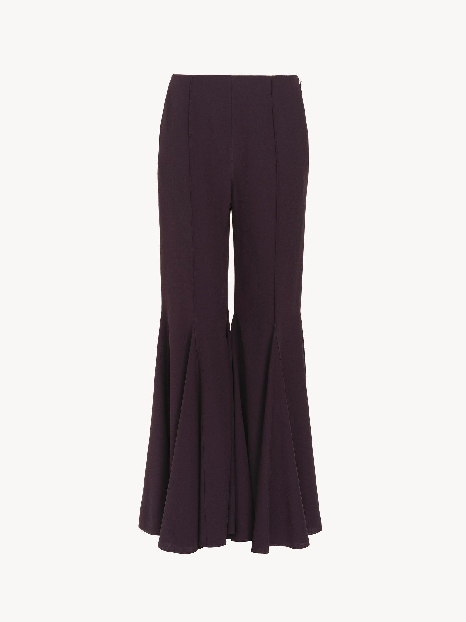 Cropped bootcut pants in crêpe satin Product Image