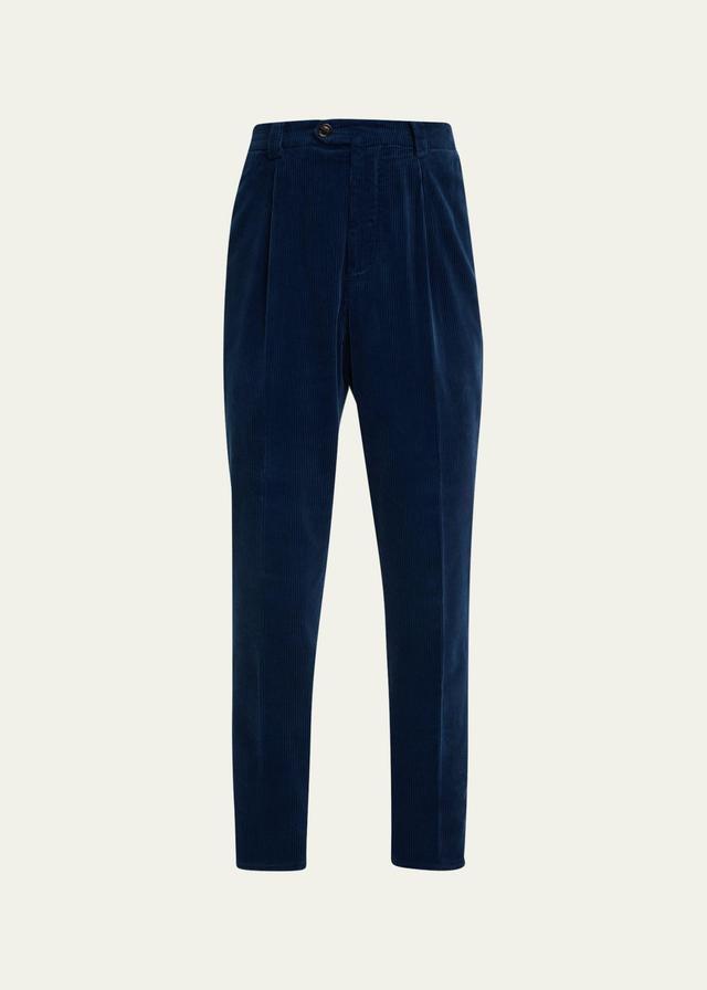 Mens Single-Pleated Corduroy Pants Product Image