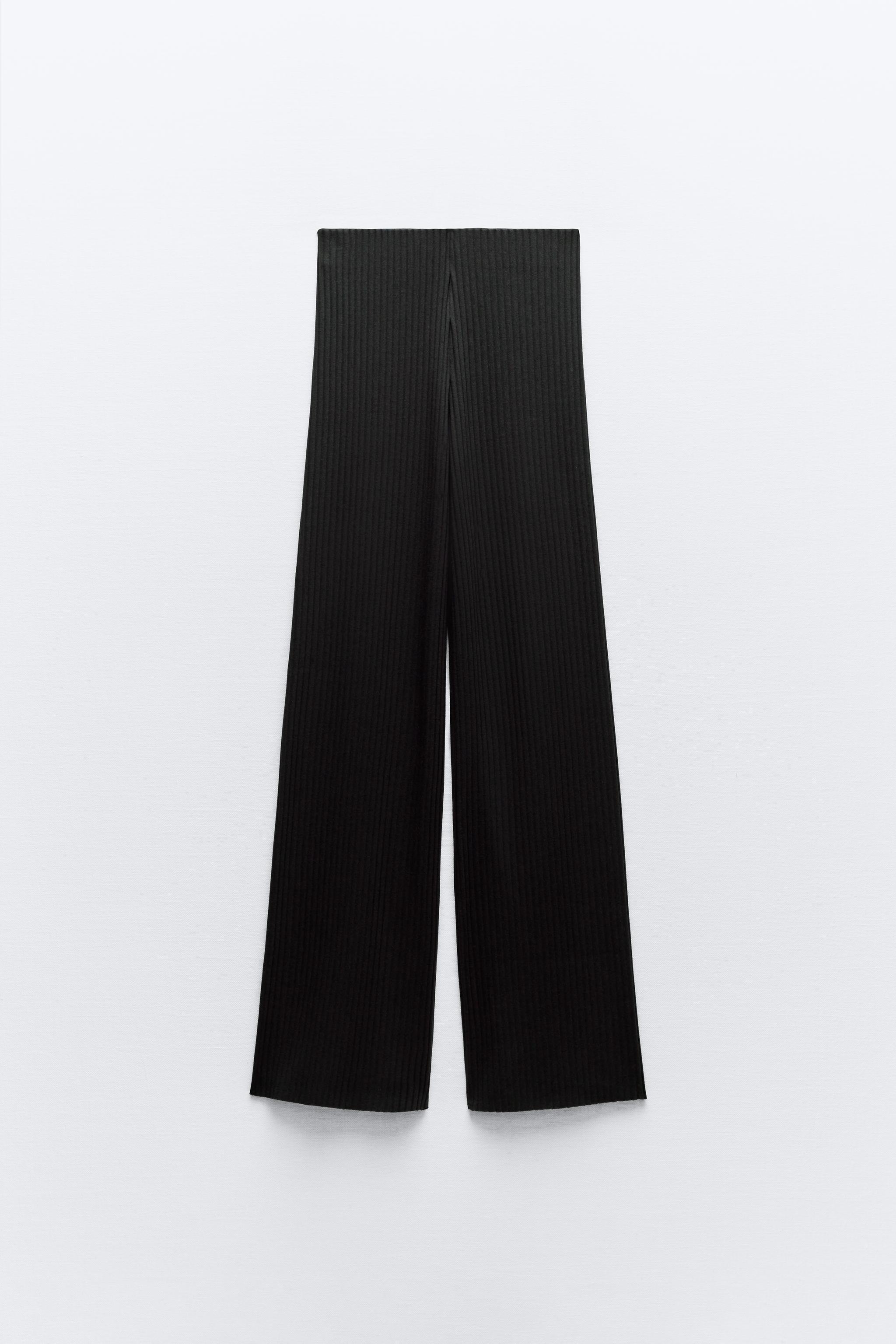 RIBBED WIDE LEG PANTS Product Image