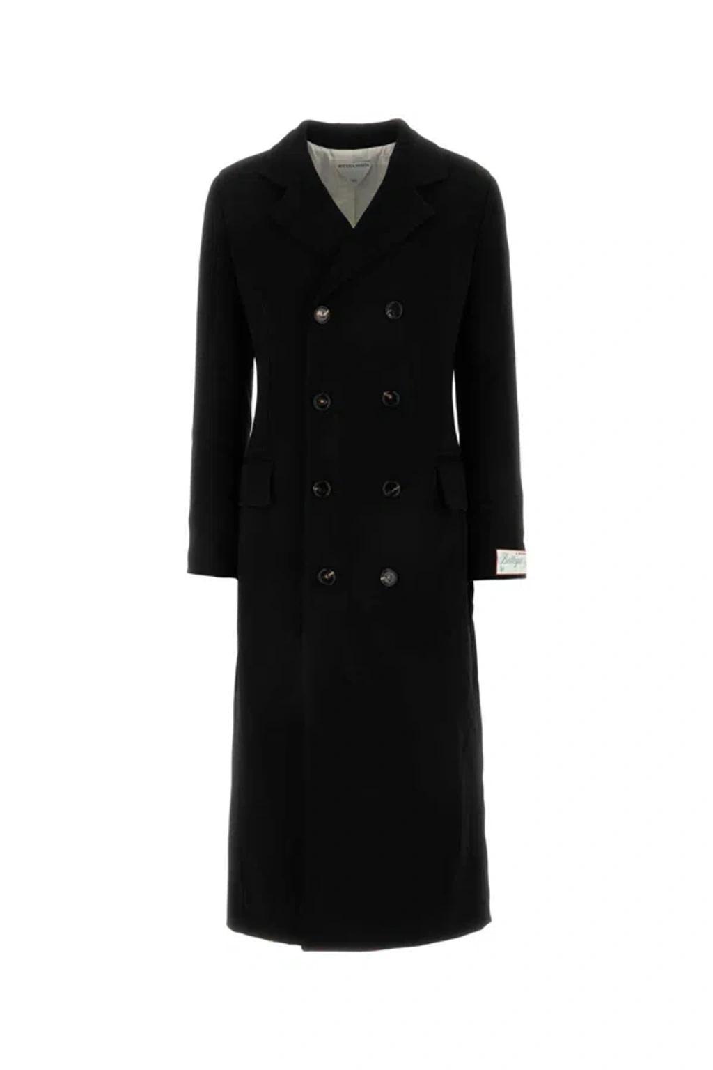 Women's Matt Fluid Viscose Jersey Coat in Black Product Image