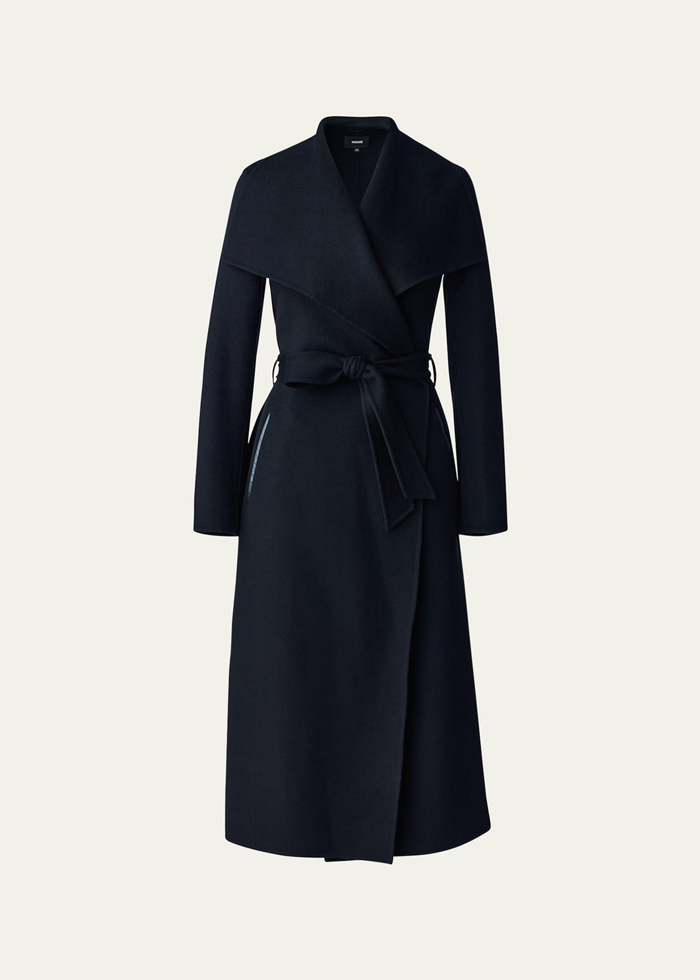 Womens Belted Light Wool Coat Product Image