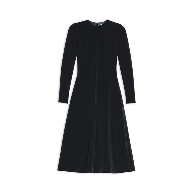 Women's A-line Crewneck Dress in Black Product Image