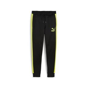 PUMA Iconic T7 Men's Track Pants in Black/Lime Sheen Product Image