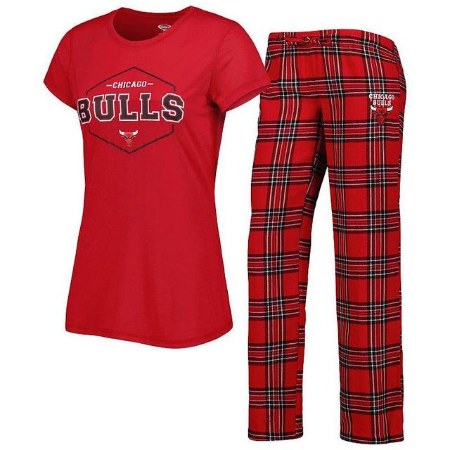 Womens Concepts Sport /Black Chicago Bulls Badge T-Shirt & Pajama Pants Sleep Set Product Image