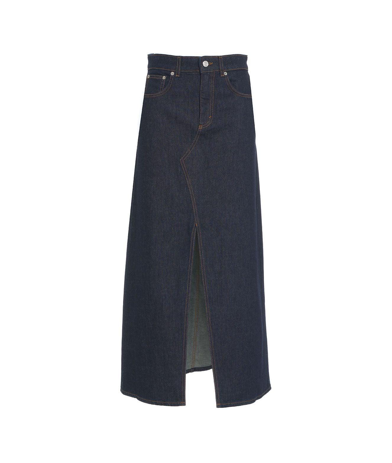 Denim skirt with slit ‘Farm’ Product Image